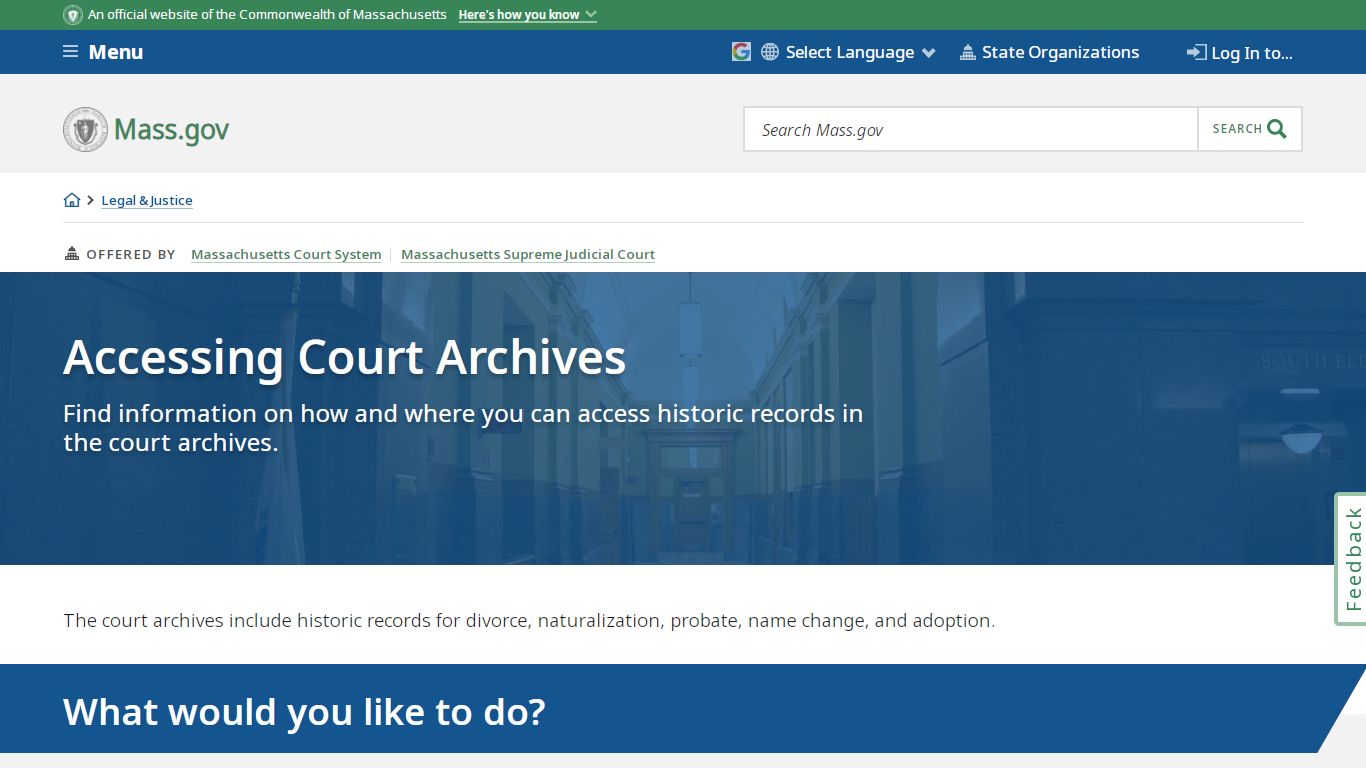 Accessing Court Archives | Mass.gov